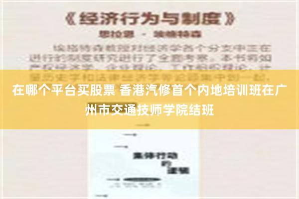 在哪个平台买股票 香港汽修首个内地培训班在广州市交通技师学院结班